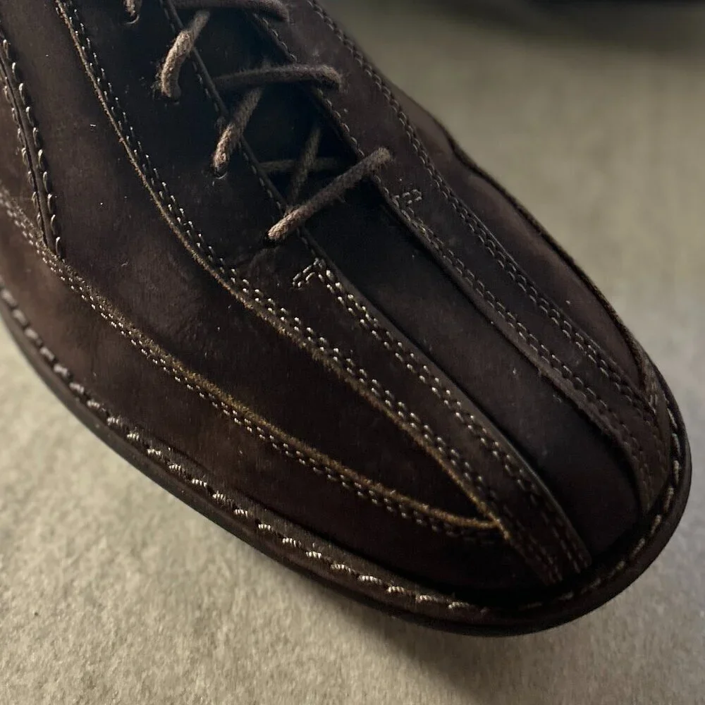 Johnston & Murphy SZ9 Brown Suede Leather Oxford Shoe Retro Office Sturdy Staple
